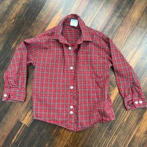 Smocked Auctions/Southern Sunshine, red plaid button down, size: 4T
